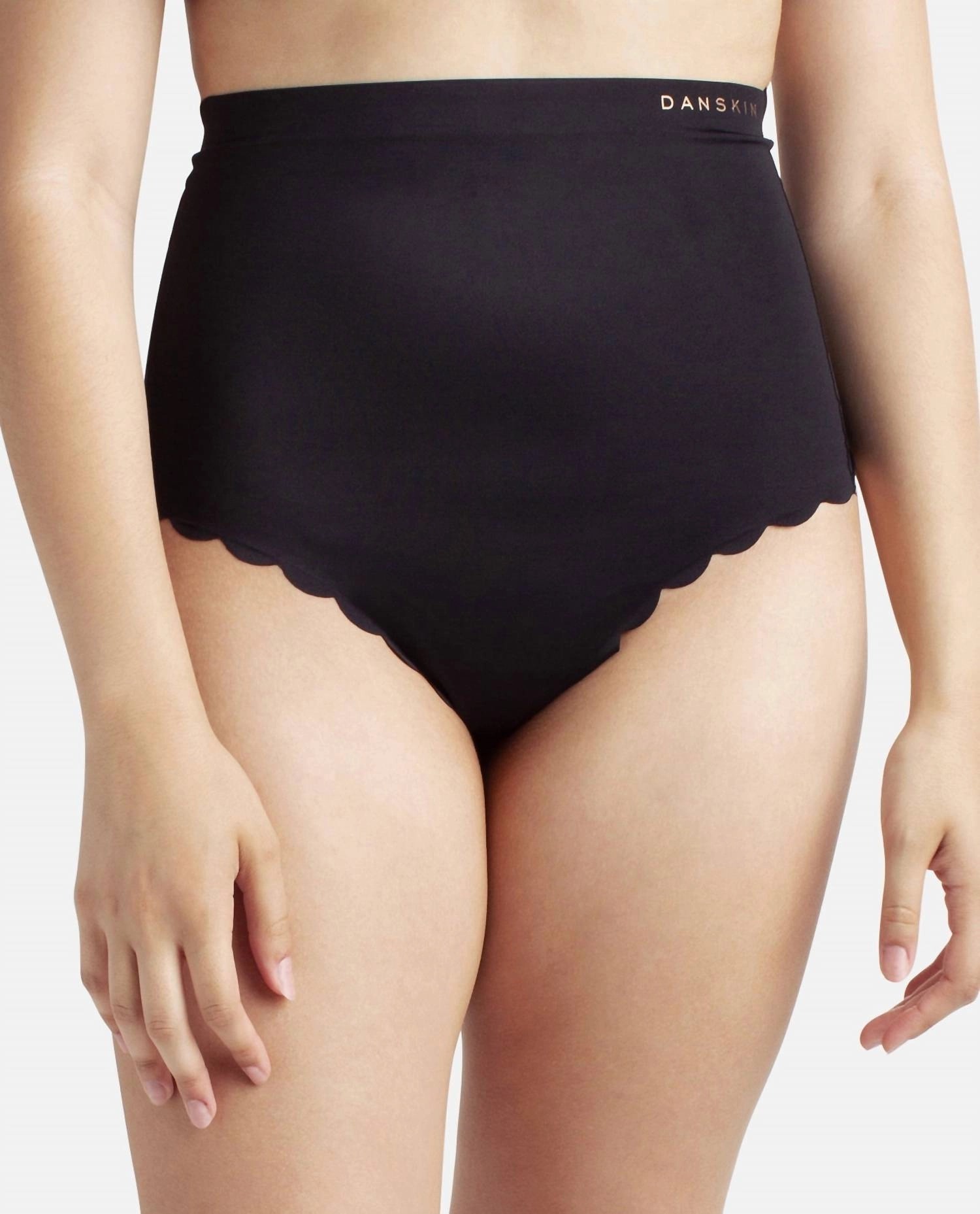 2-Pack Laser Thong Shaping Underwear With Scallop Edge In Black And Mink Berry