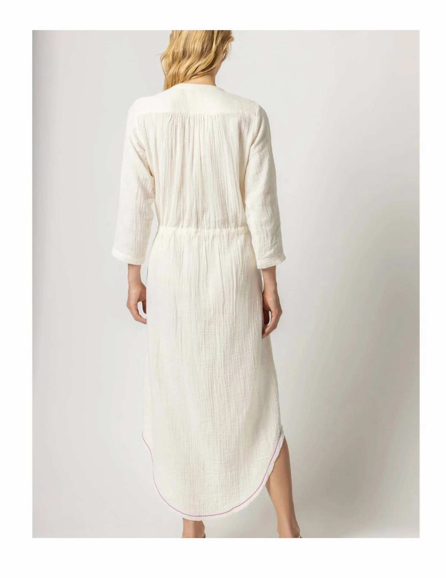 3/4 Split Neck Maxi Dress In Rope