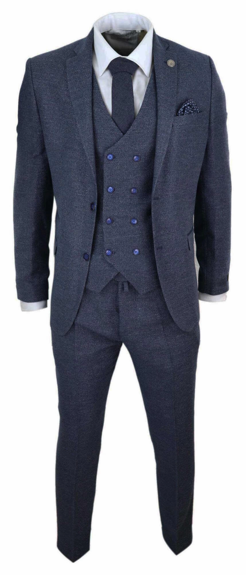 3 Piece Suit Double Breasted Tweed