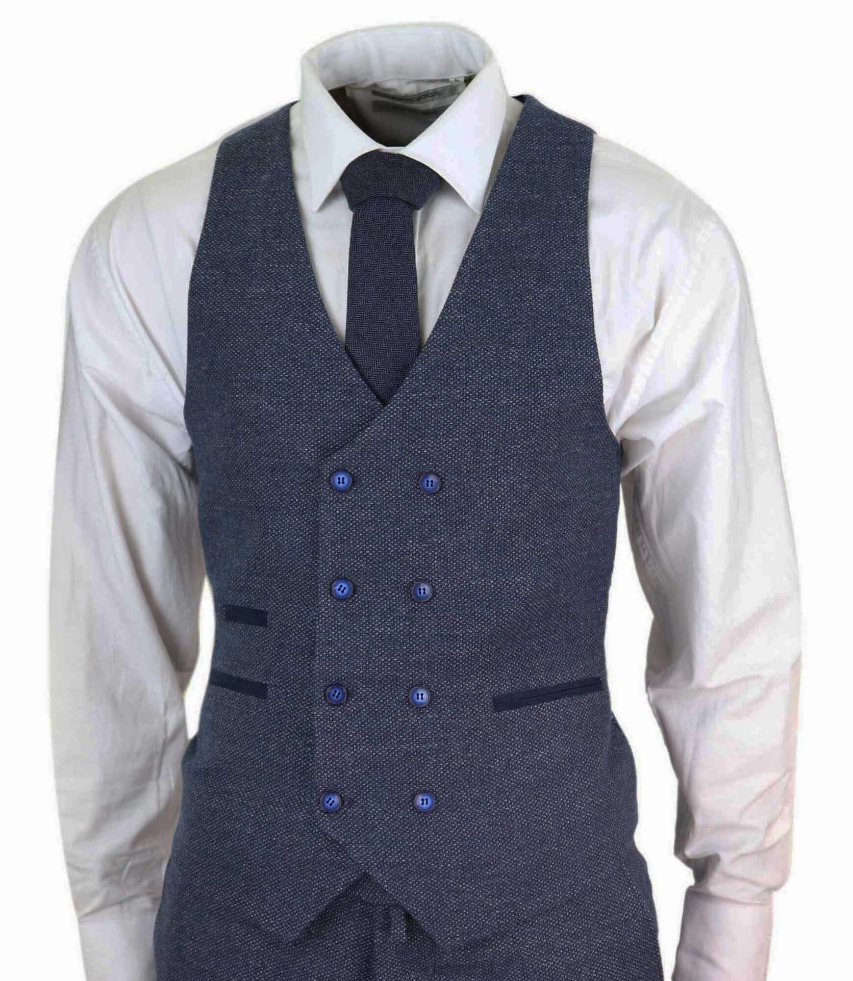 3 Piece Suit Double Breasted Tweed
