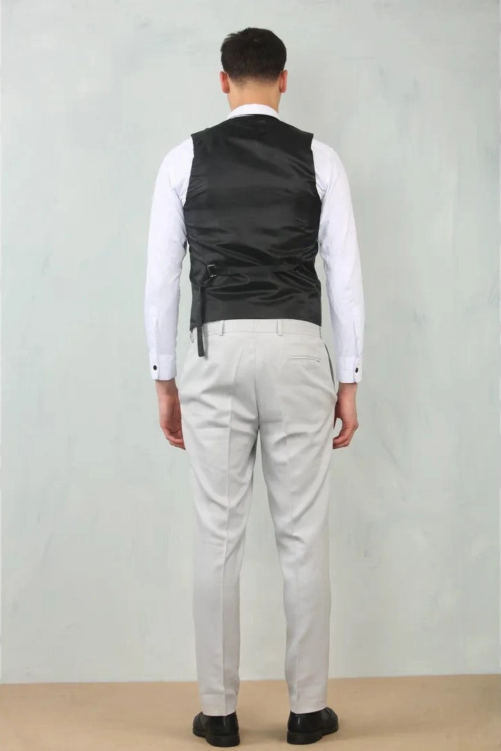 3 Piece Suit Tailored Fit Wedding Prom Formal Textured