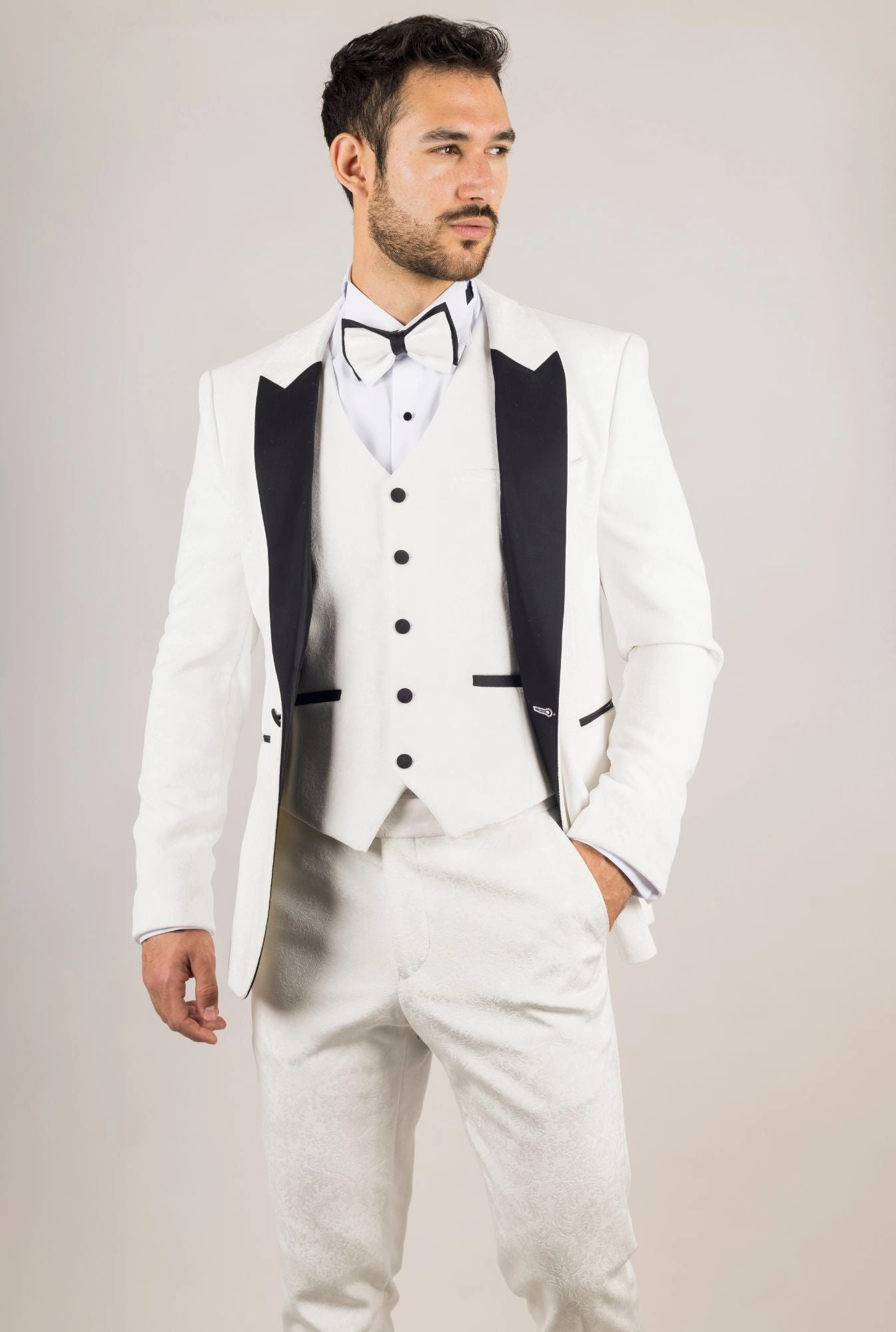 3 Piece Suit Velvet Paisley Shawl Collar Tailored Fit Wedding Tuxedo
