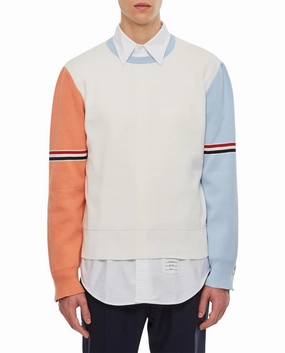 4 Bar Stripe Cotton Crewneck Pullover designer sweaters outlet