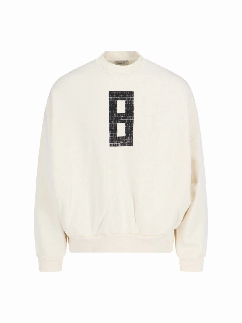 8 Crewneck Sweatshirt In Cream Cotton designer sweaters outlet