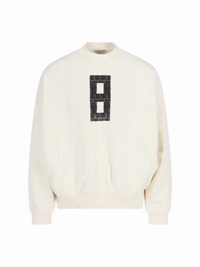 8 Crewneck Sweatshirt In Cream Cotton designer sweaters outlet