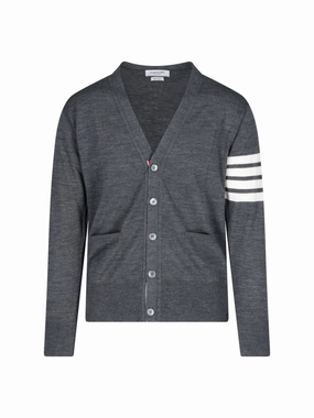 '4-Bar' Cardigan ?C Grey designer sweaters outlet