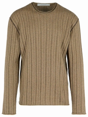 'Norton' Brown Cotton Sweater designer sweaters outlet