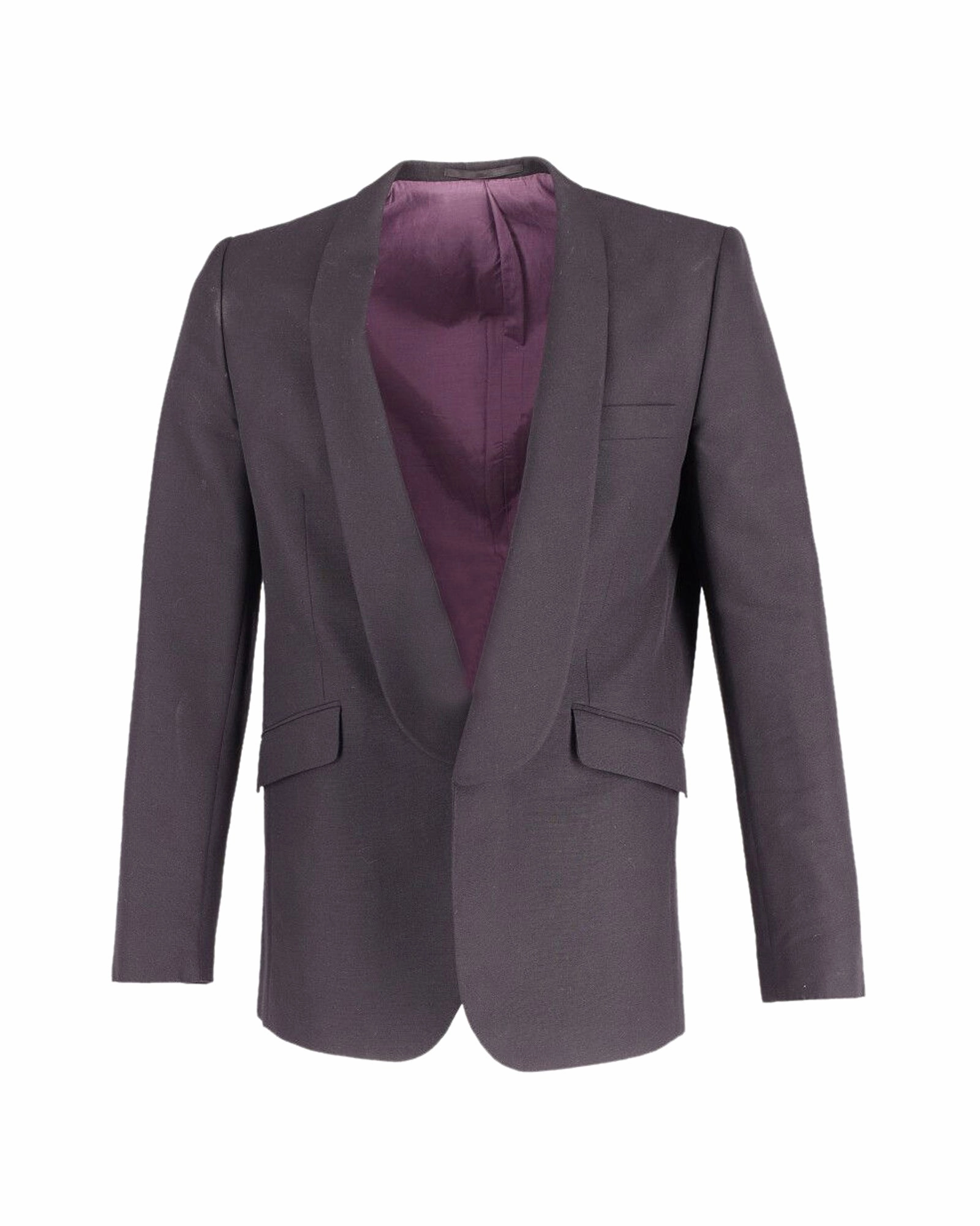 Acne Studio Open Front Tuxedo Jacket in Black Wool