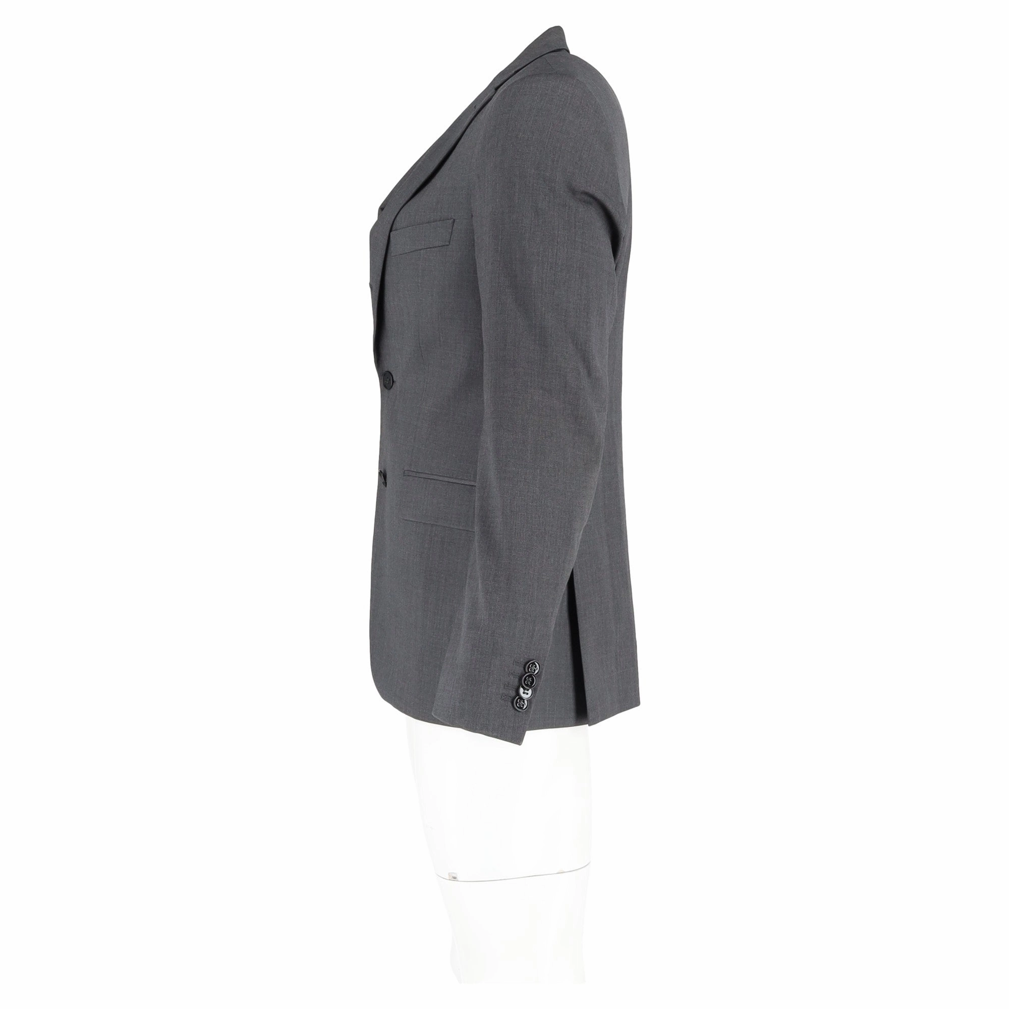 Acne Studios Relaxed Fit Suit Jacket in Grey Wool