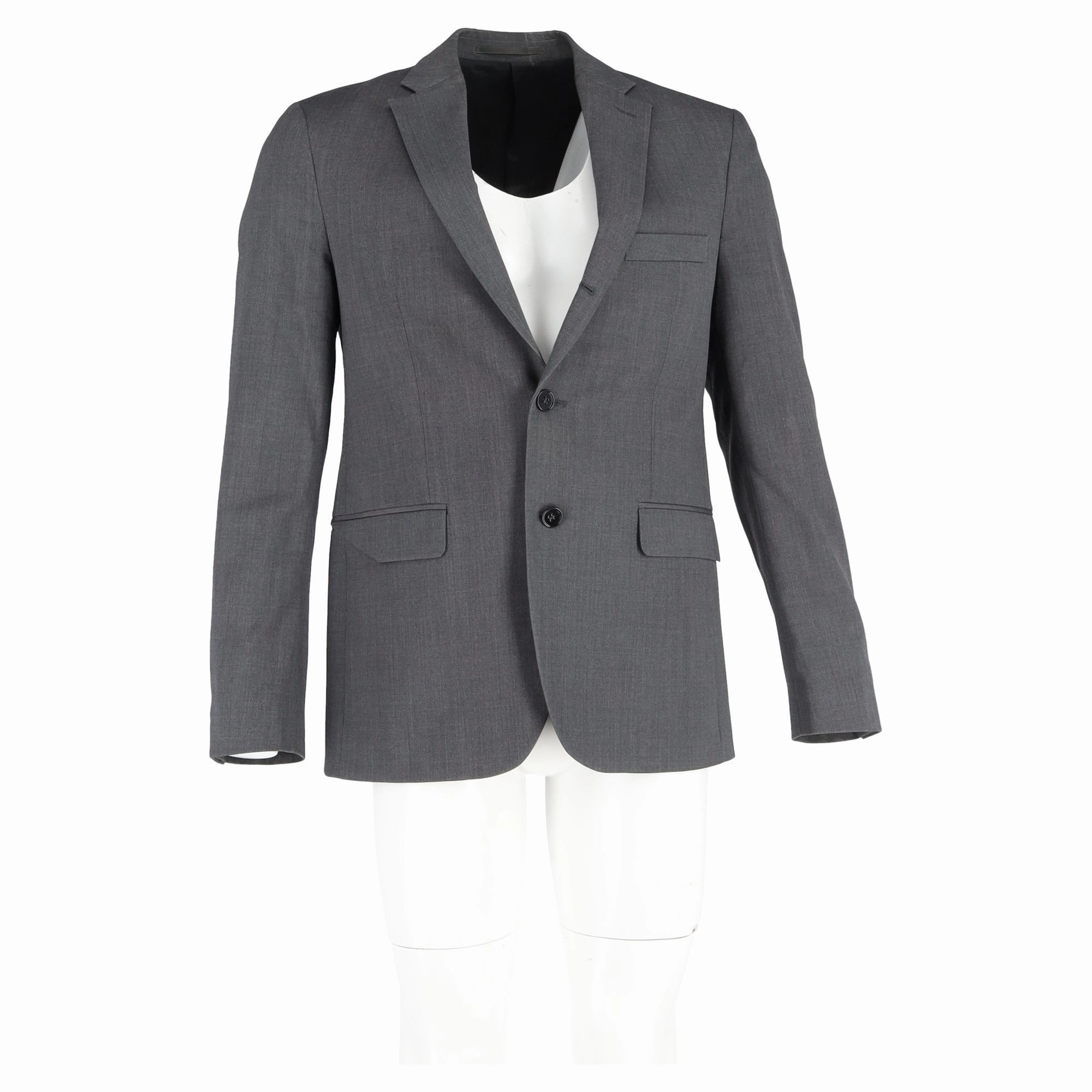Acne Studios Relaxed Fit Suit Jacket in Grey Wool