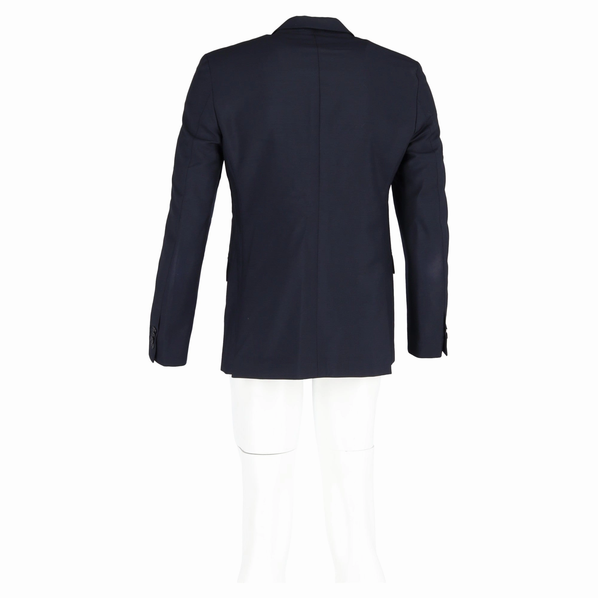 Acne Studios Single-Breasted Blazer in Navy Blue Polyester