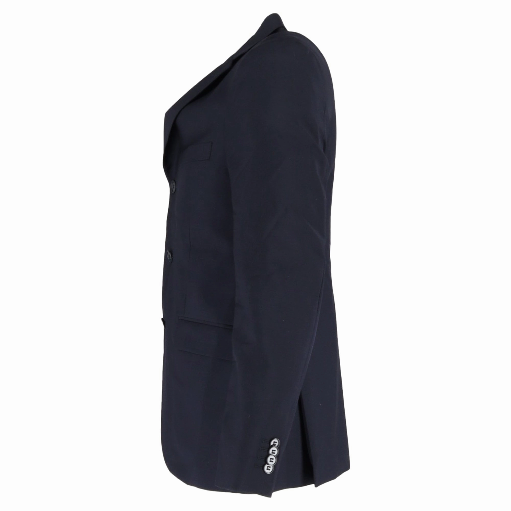 Acne Studios Single-Breasted Blazer in Navy Blue Polyester
