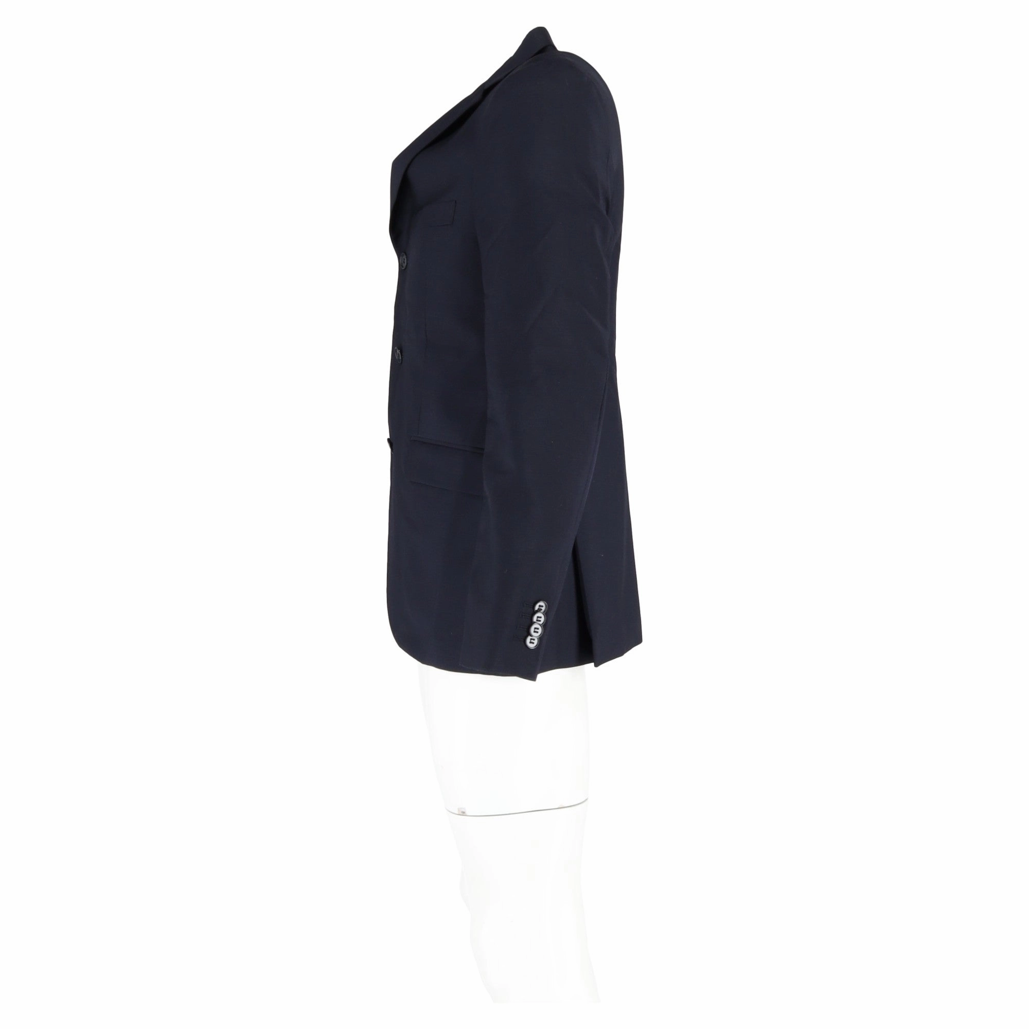 Acne Studios Single-Breasted Blazer in Navy Blue Polyester
