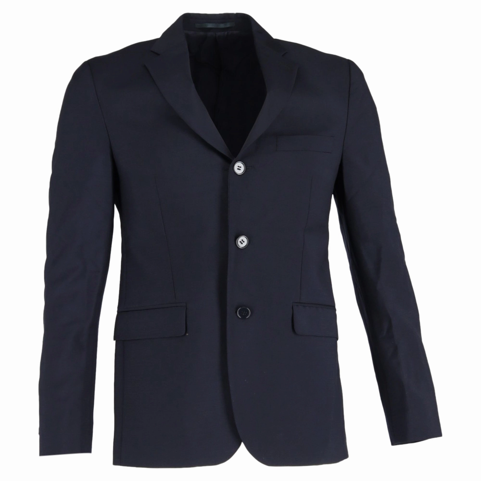 Acne Studios Single-Breasted Blazer in Navy Blue Polyester