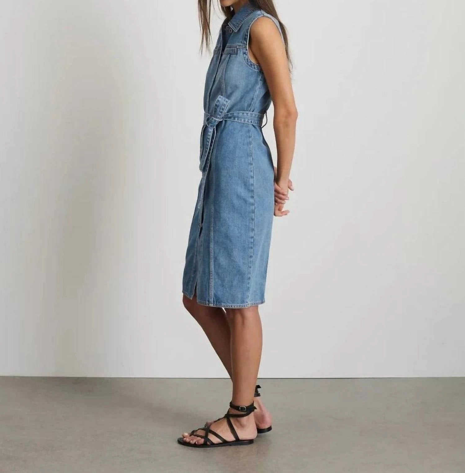 Adeline Denim Dress In Blue