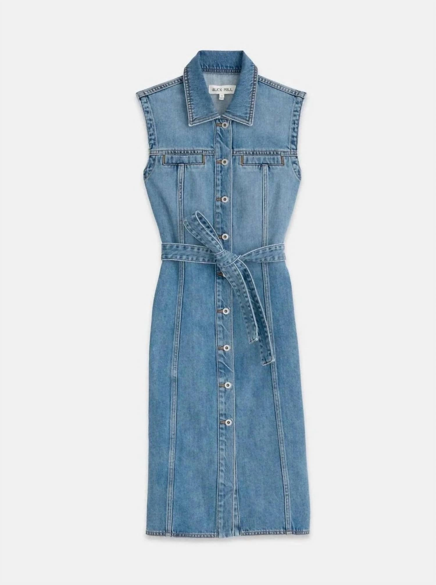 Adeline Denim Dress In Blue