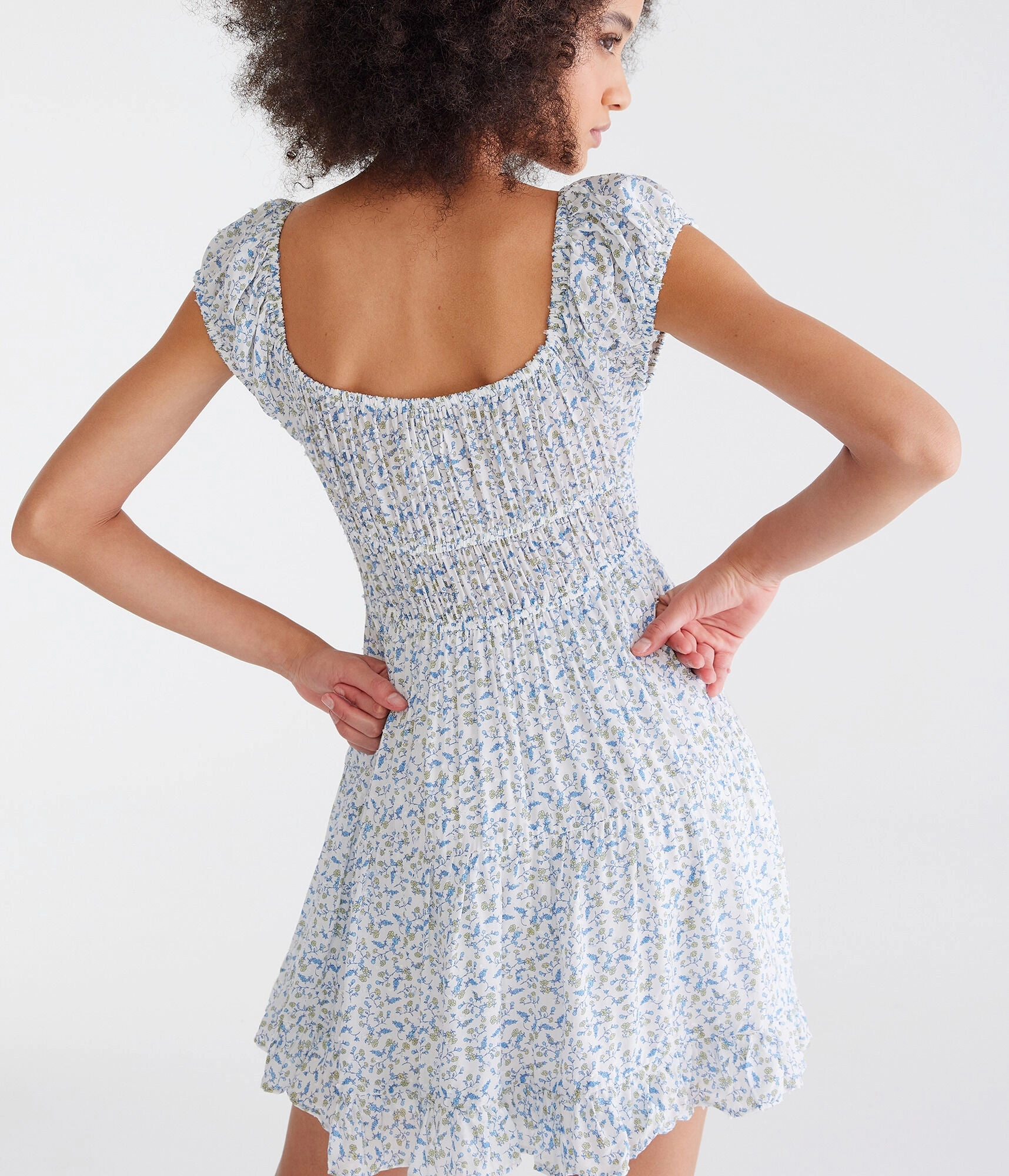 Aeropostale Floral Scoop-Neck Double-Tie Fit & Flare Dress