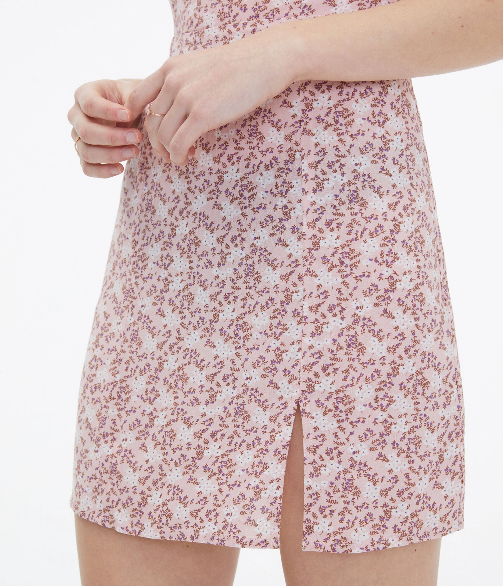 Aeropostale Women's Floral Square-Neck Lace-Back Mini Dress***