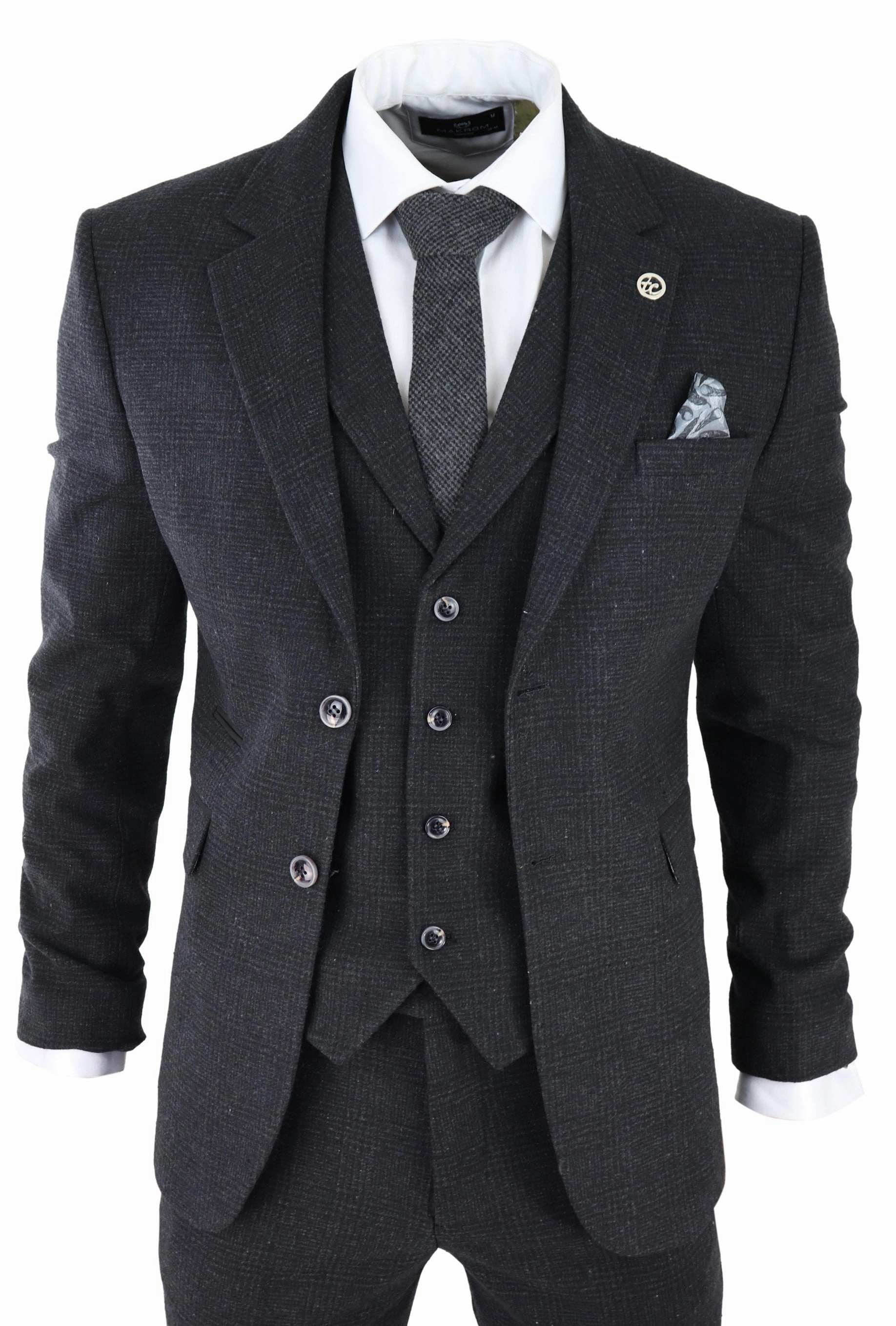 AK-11 Herringbone Tweed 3 Piece Suit