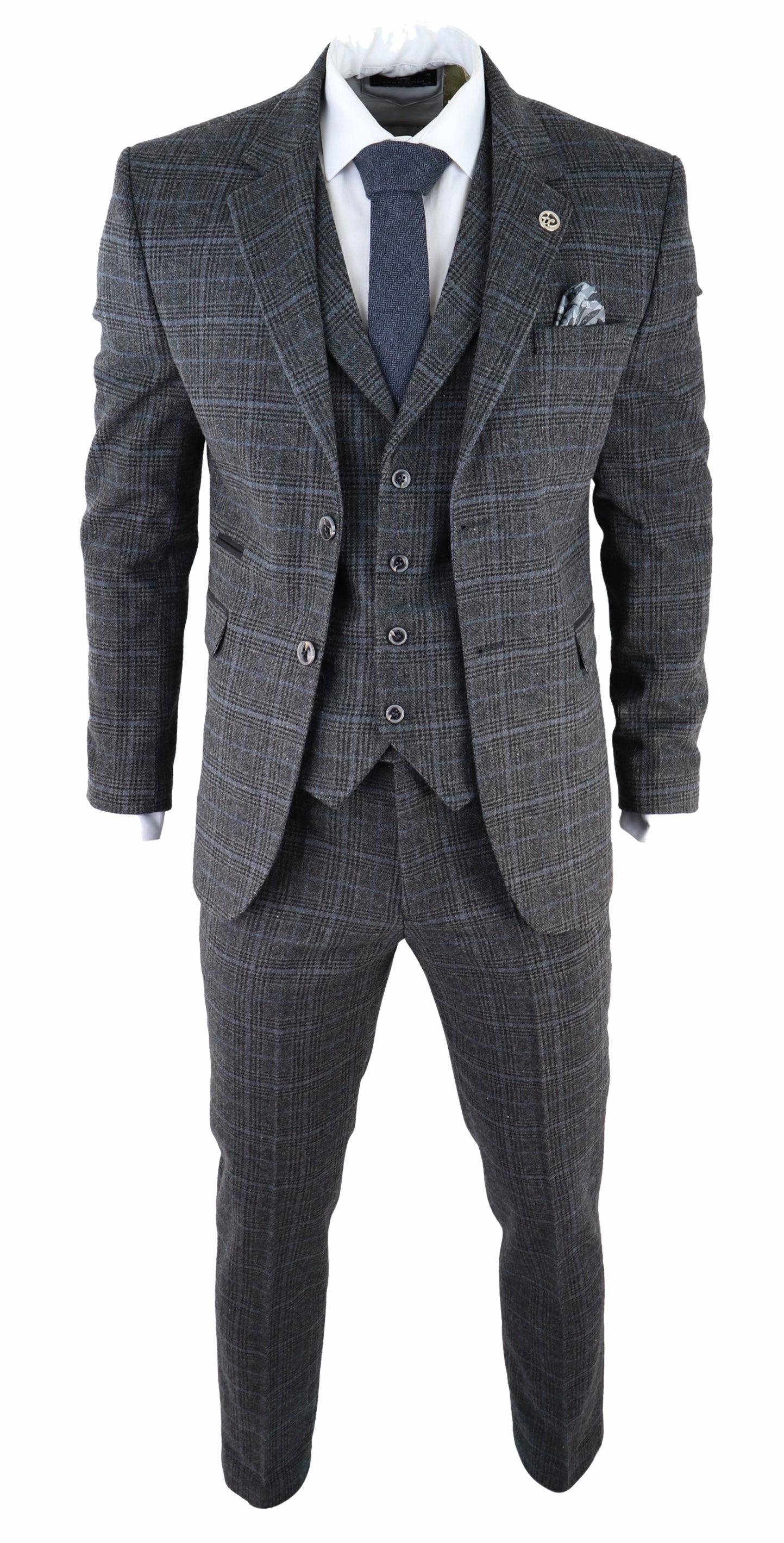 AK-12 Herringbone Tweed 3 Piece Suit