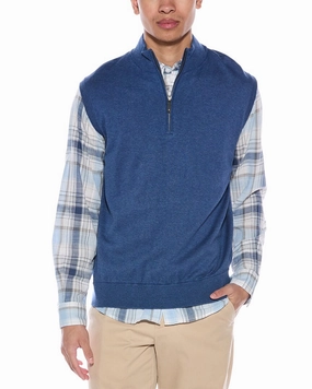 Alashan Cashmere-Blend 1/4-Zip Mock Sweater Vest turtleneck sweaters sale