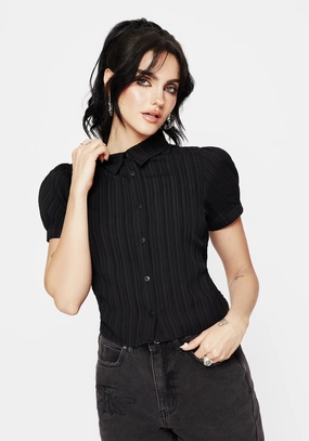 Alcina Puff Sleeve Crop Top Tops Womens - women's blouses clearance