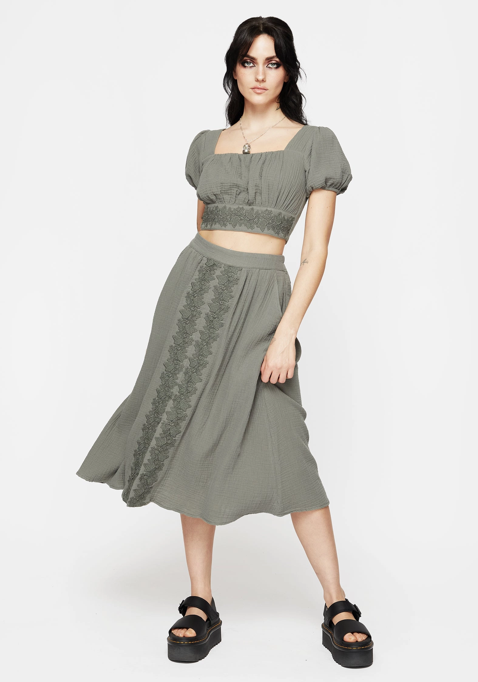 Alder Cotton Ivy Detail Crop Top