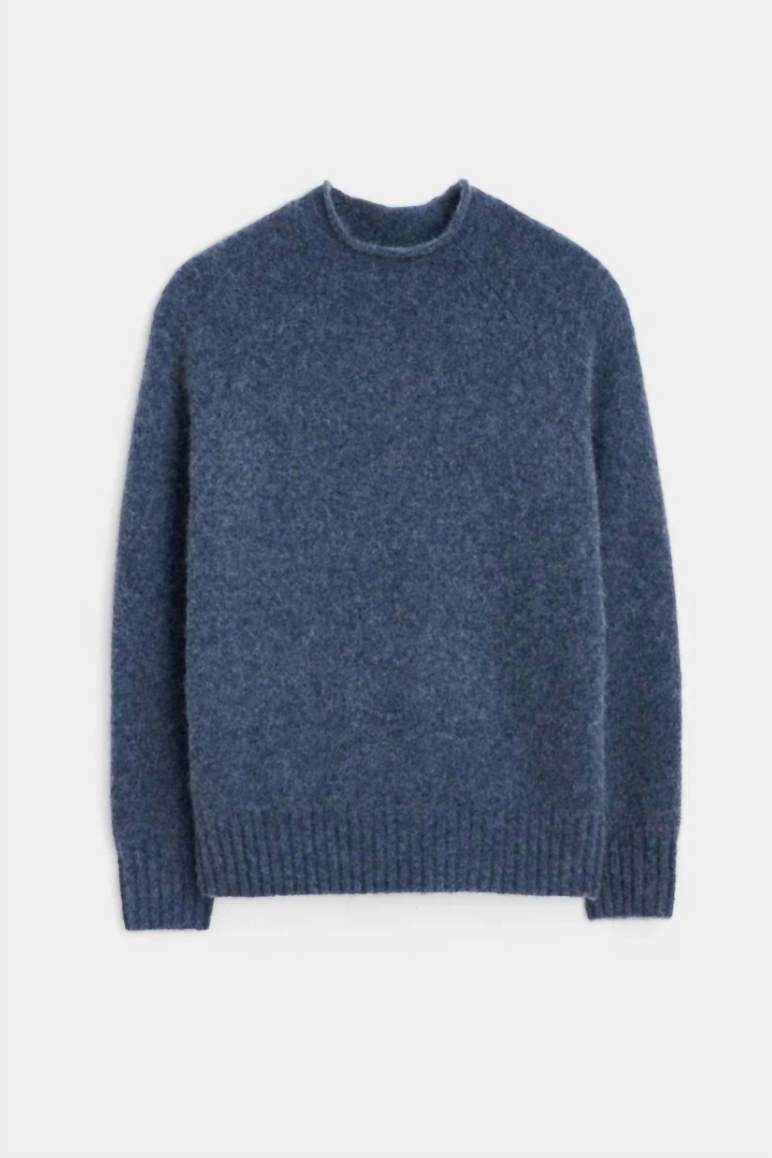 Alex Alpaca Sweater In Heather Storm knit sweaters cheap
