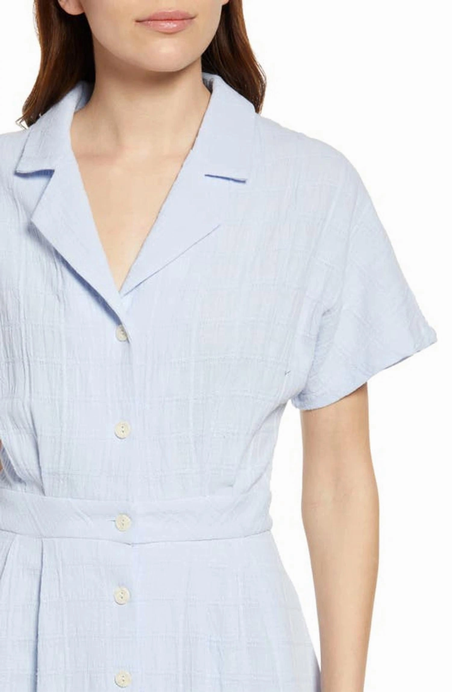 Alexandra Woven Dress In Bleu Clair