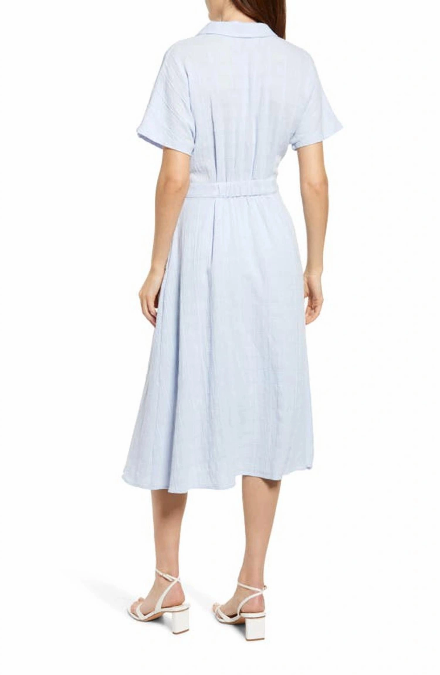 Alexandra Woven Dress In Bleu Clair