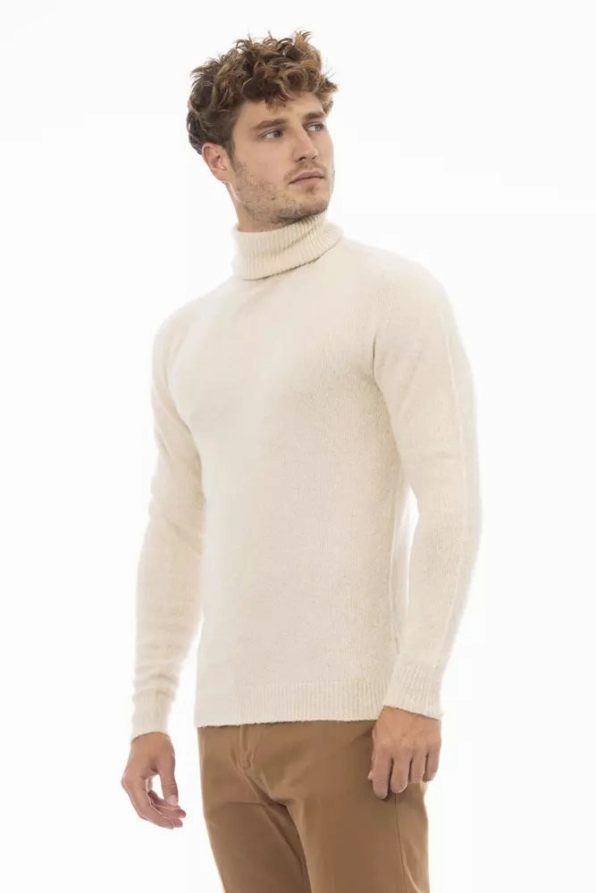 Alpha Studio Alpaca Leather Men Men's Sweater