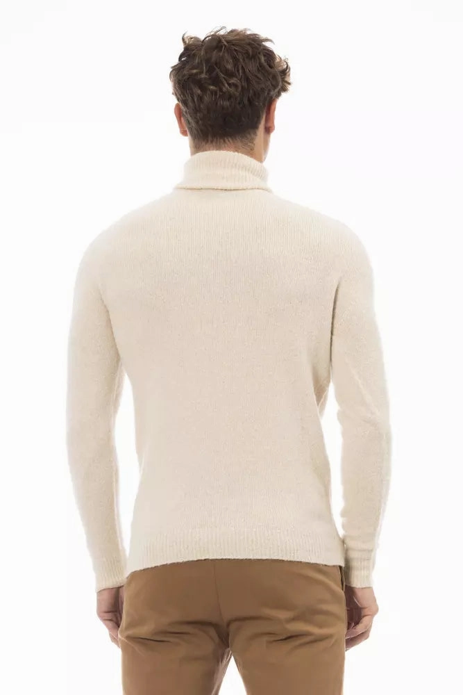 Alpha Studio Alpaca Leather Men Men's Sweater