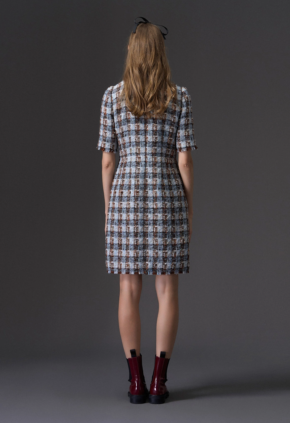 Amber and Light Blue Tweed Dress
