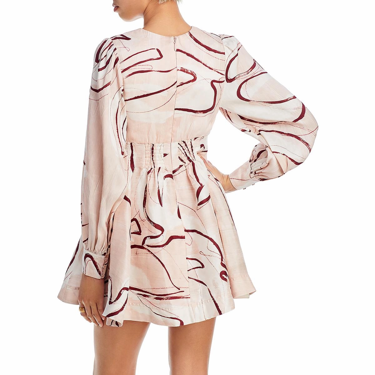 Amelia Womens Printed Short Fit & Flare Dress