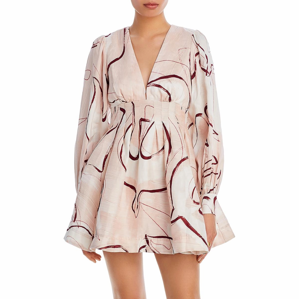 Amelia Womens Printed Short Fit & Flare Dress