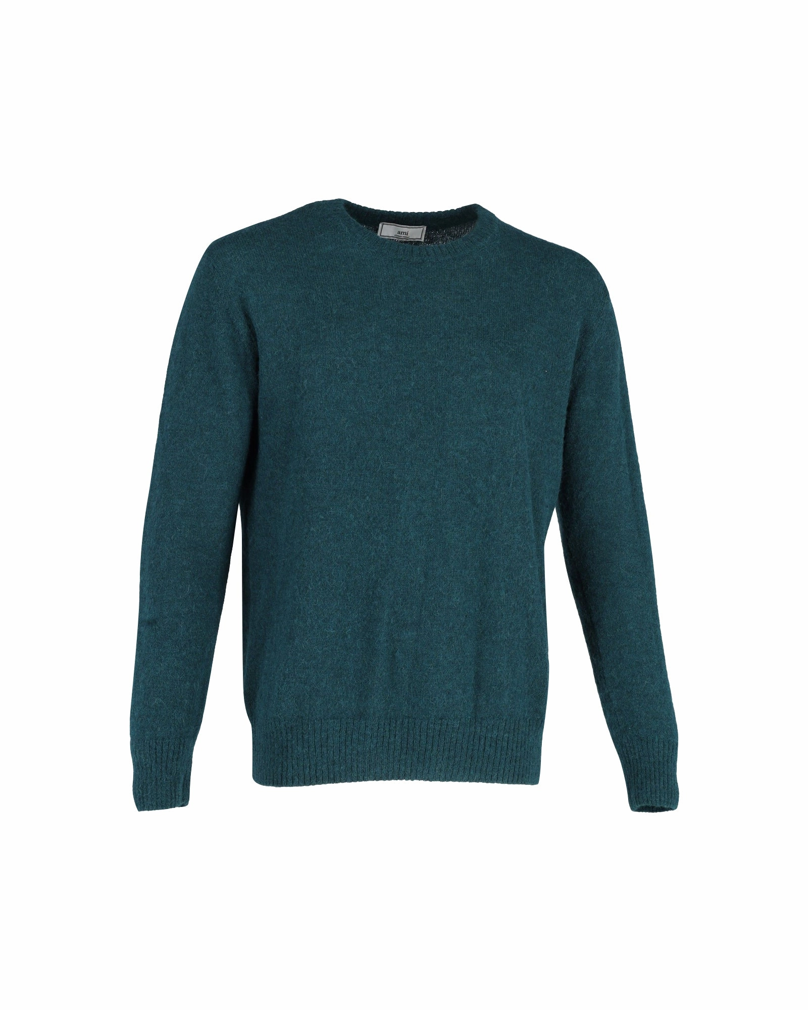 Ami Paris Crewneck Sweater in Green Wool chunky knit discount