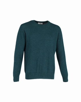 Ami Paris Crewneck Sweater in Green Wool chunky knit discount
