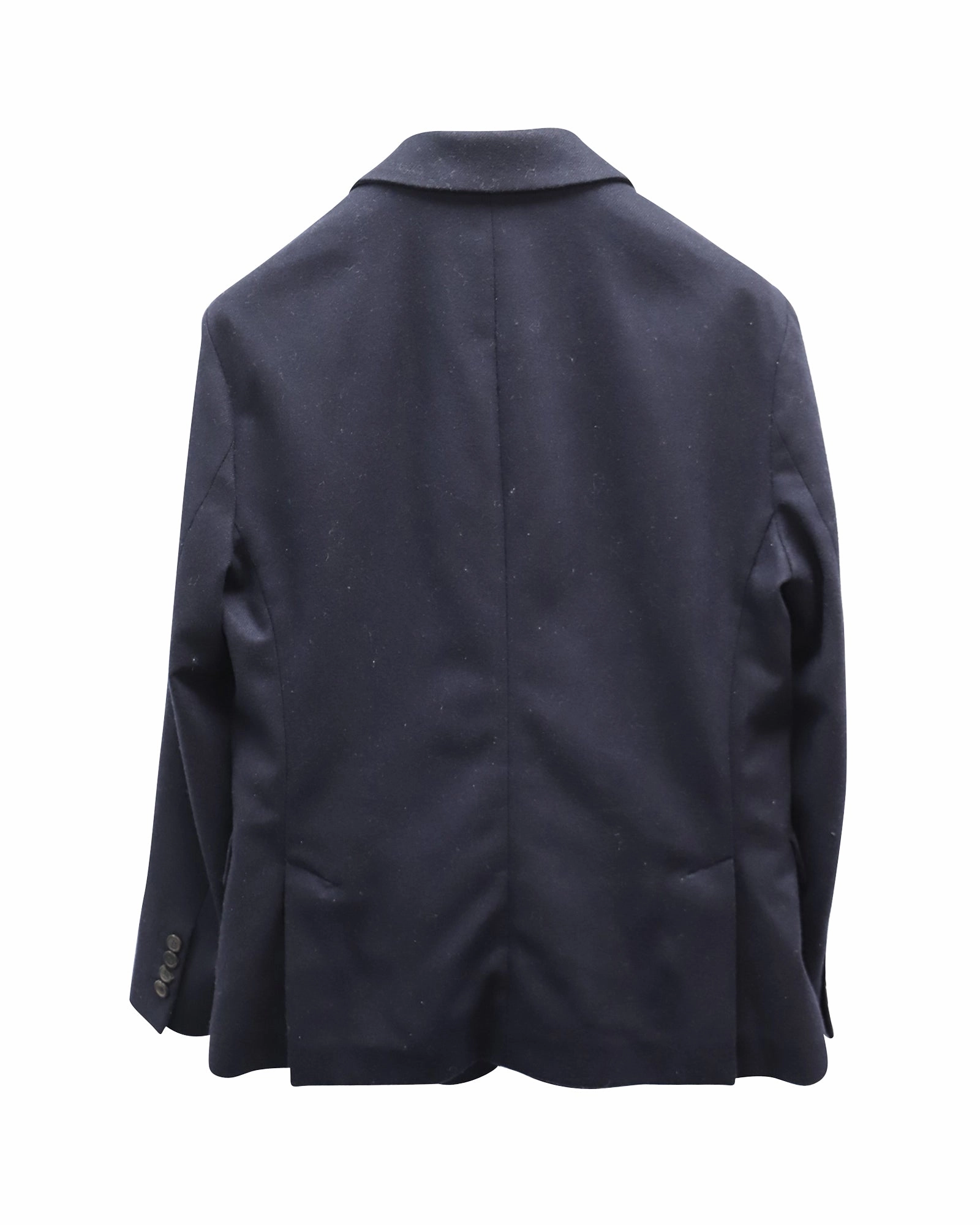 Ami Single-Breasted Blazer in Navy Blue Wool