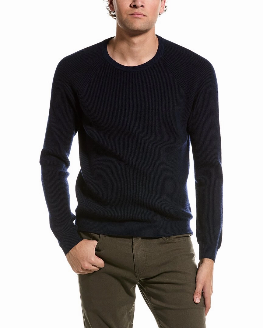 Amicale Cashmere Plaited Rib Raglan Cashmere Crewneck Sweater chunky knit discount