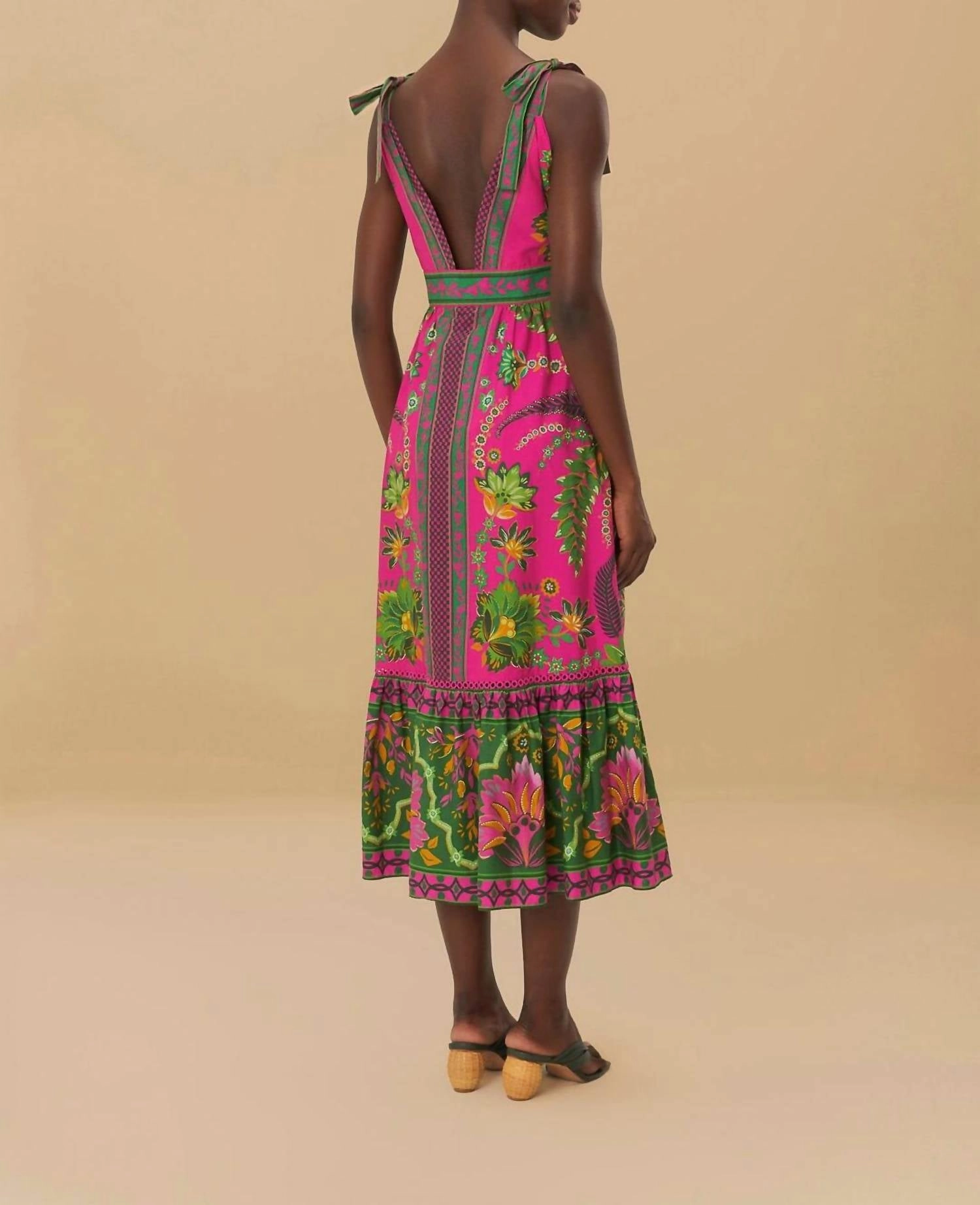 Ana Midi Dress In Tapestry Pink
