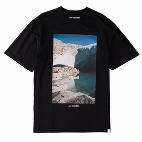 And Wander Gracier Printed T-Shirt Black henley shirts online