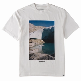 And Wander Gracier Printed T-Shirt White henley shirts online