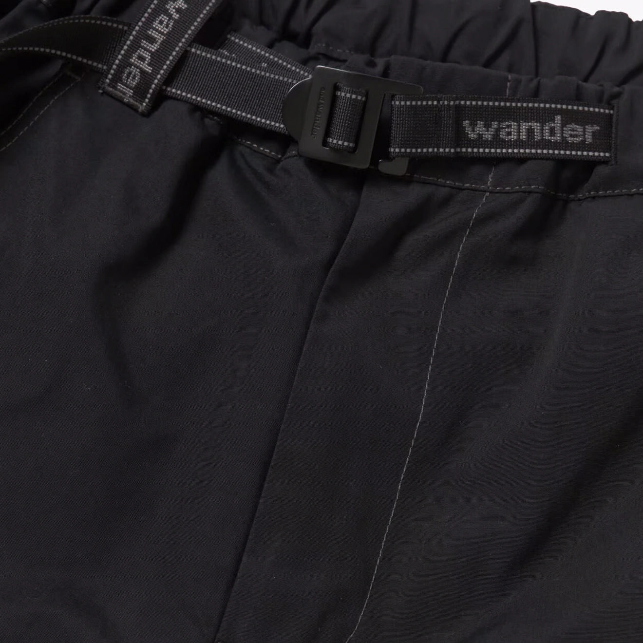 And Wander High Count Cloth Wide Pants Black