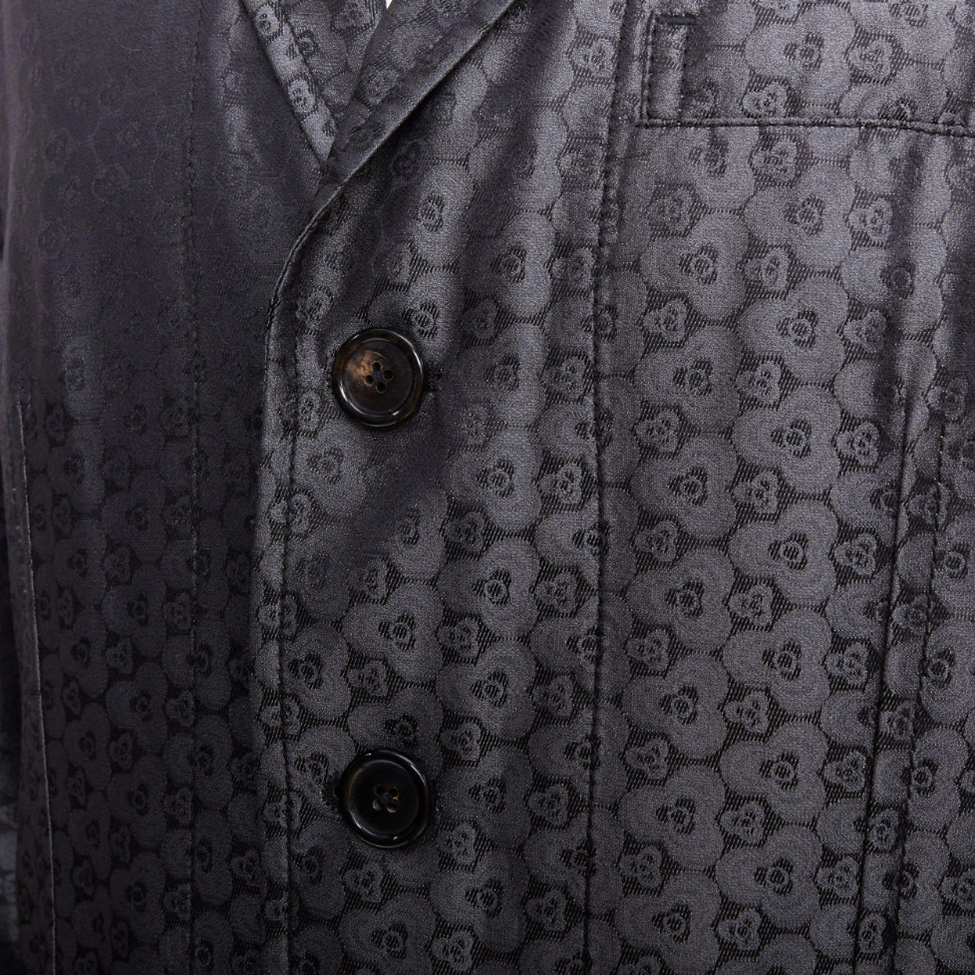 Ann Demeulemeester Silk Blend Geometric Floral Brocade Blazer
