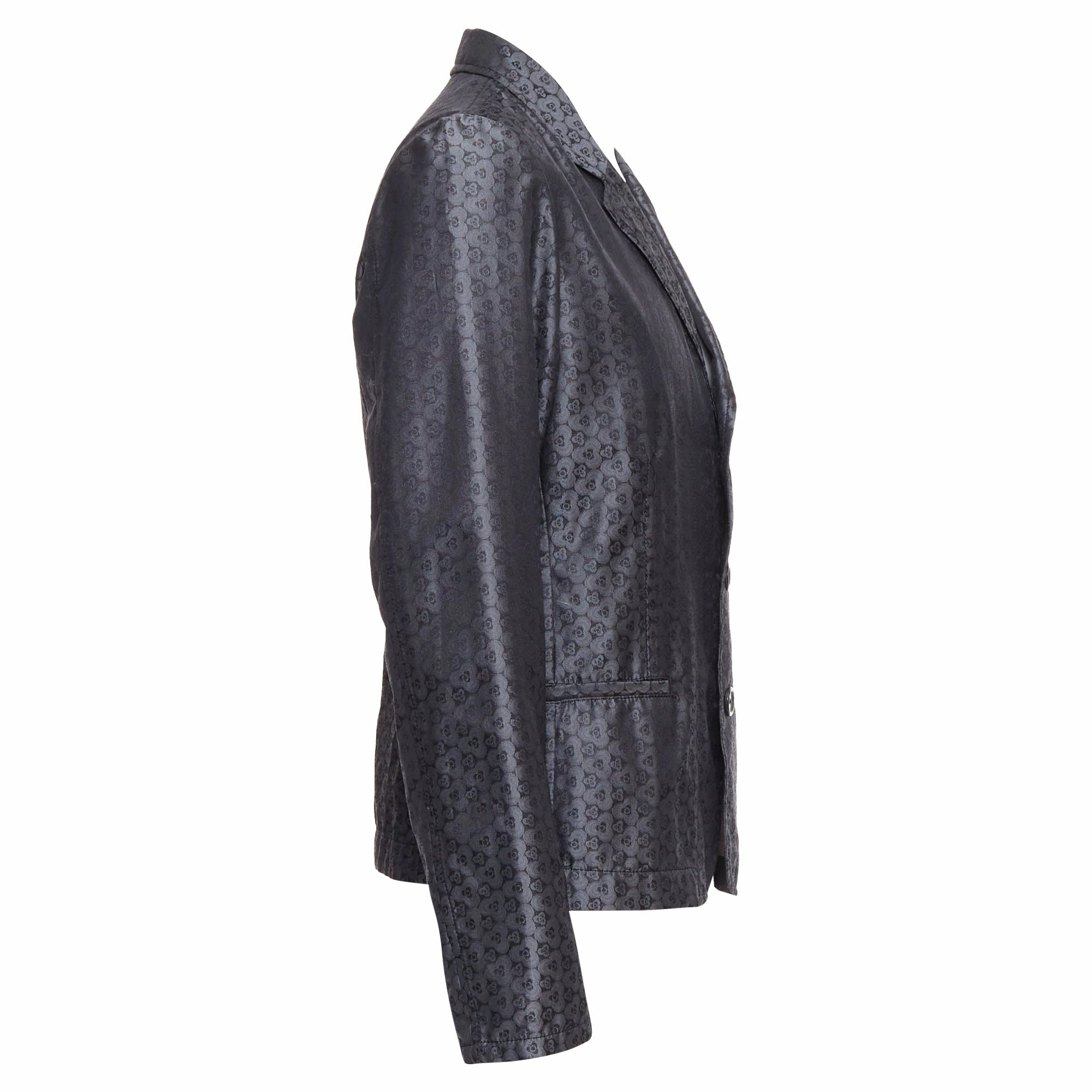 Ann Demeulemeester Silk Blend Geometric Floral Brocade Blazer
