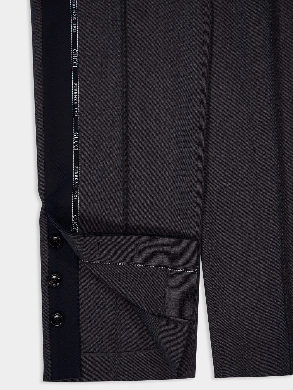 Anthracite Grey Logo-Trim Trousers