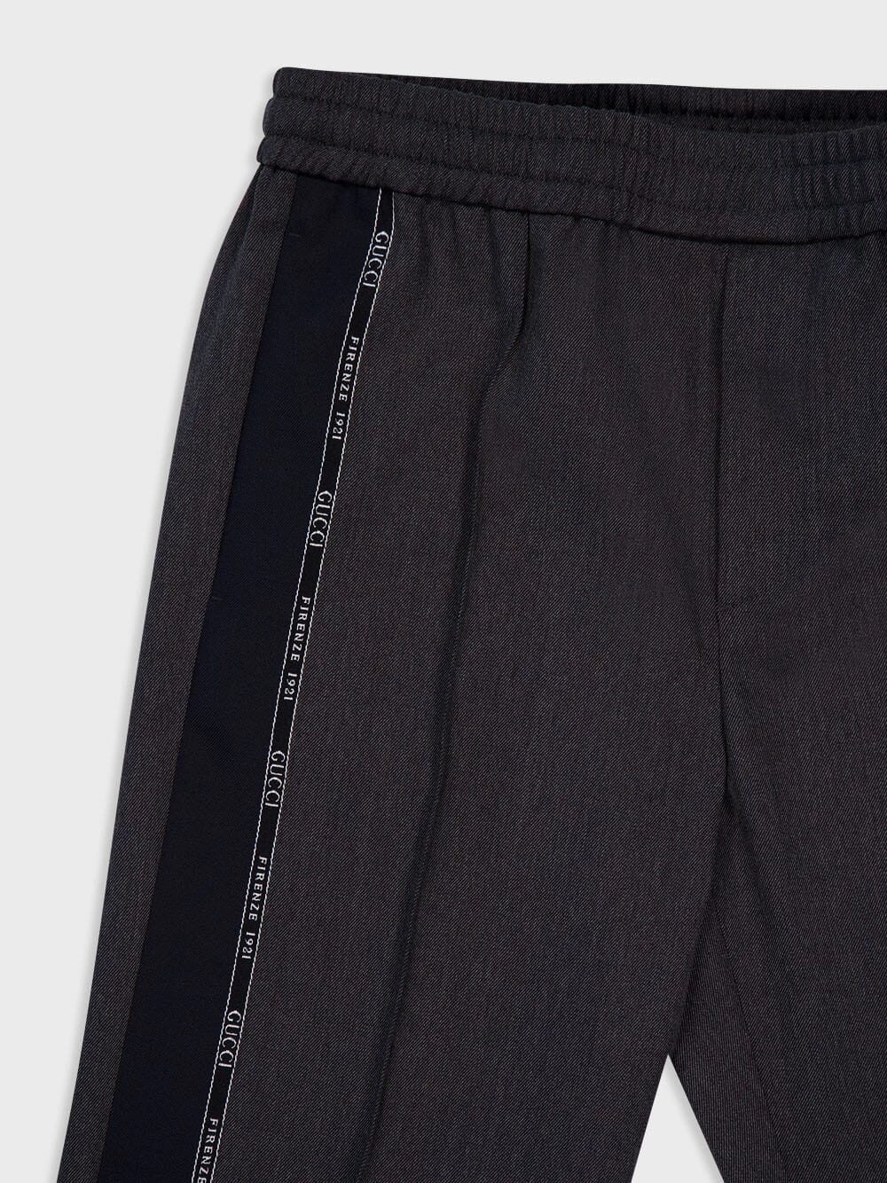 Anthracite Grey Logo-Trim Trousers