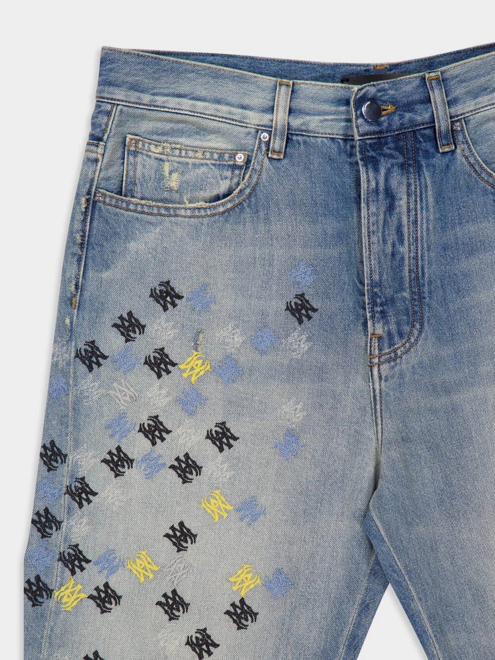 Antique Indigo MA Quad Embroidered Flare Jeans