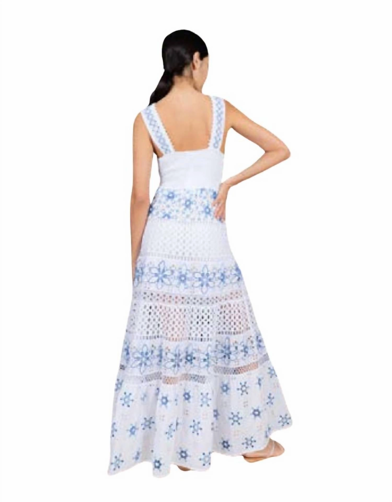 Appia Embroidered Cotton Dress In White