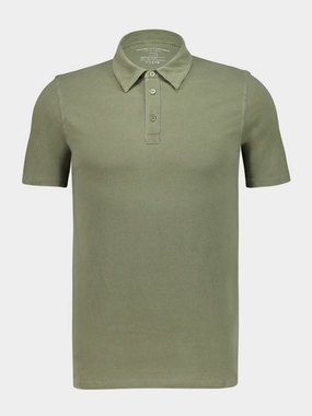 Army Green Organic Cotton Short-Sleeve Polo Tops Mens - men's t-shirts outlet